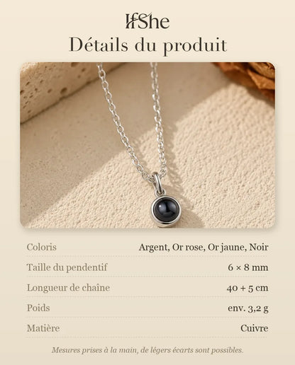 Collier avec Photo - dimensions et matière
