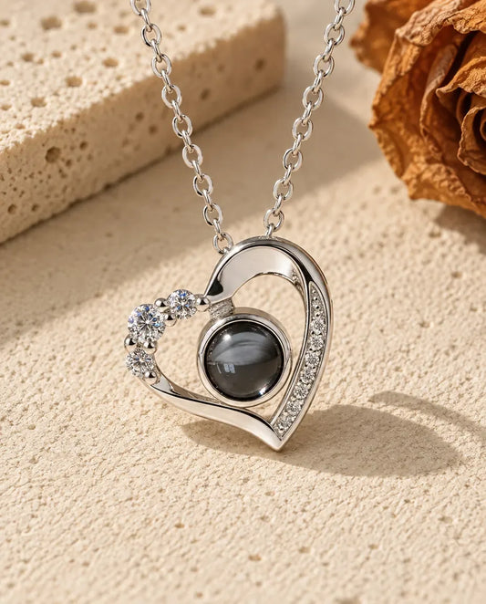 Collier avec Photo - vue de face en argent