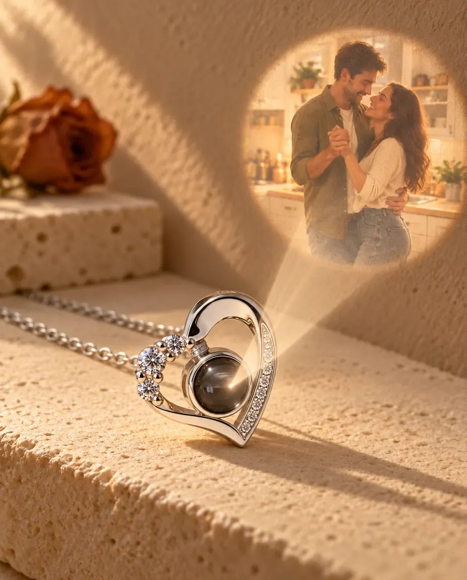 Collier avec Photo - projette la photo cachée sur un mur