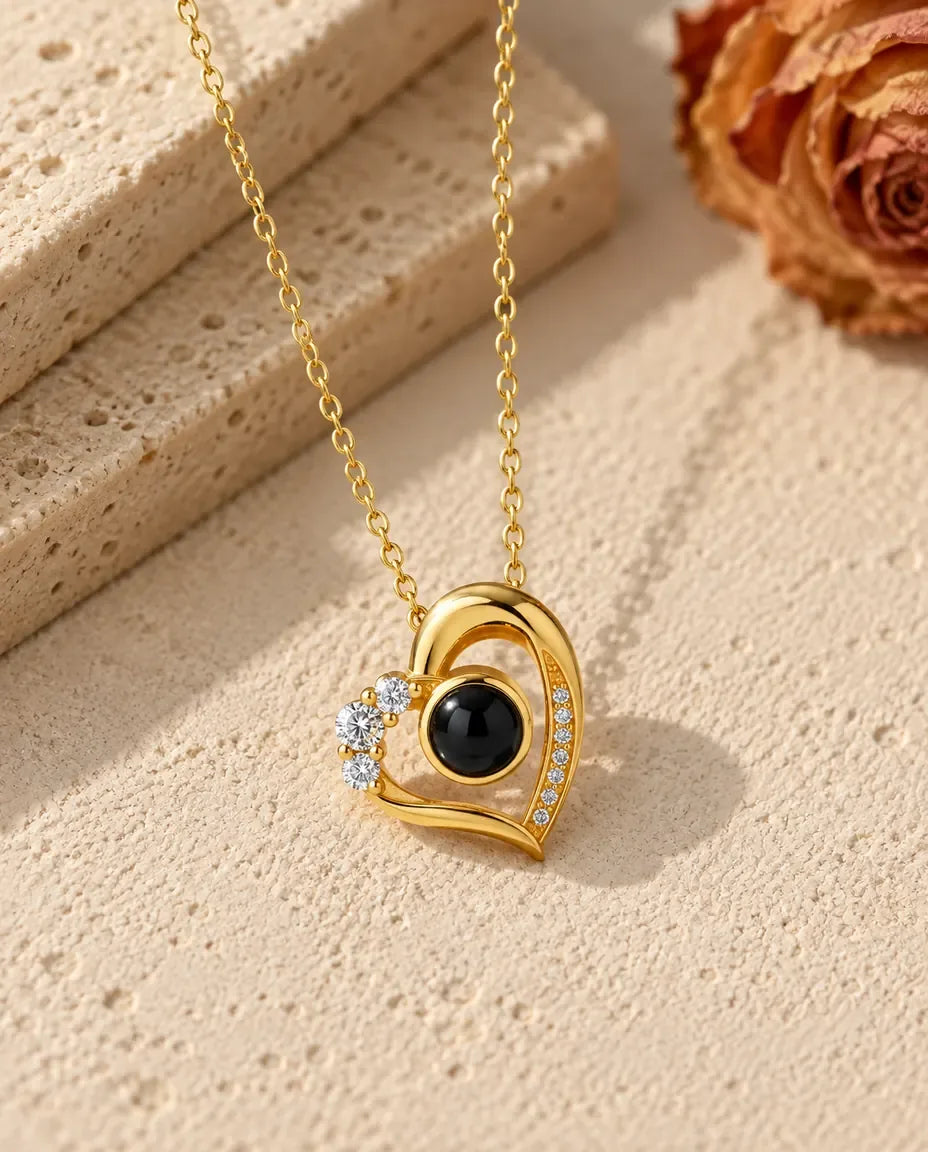 Collier avec Photo - finition or