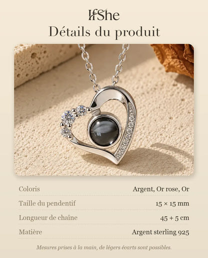 Collier avec Photo - dimensions et matière