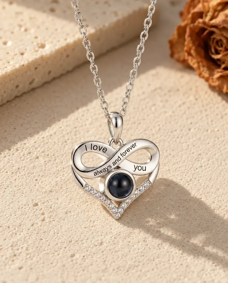 Collier Photo - vue de face en argent