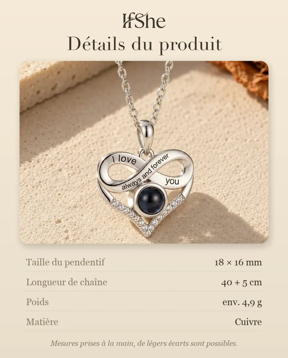 Collier Photo - dimensions et matière