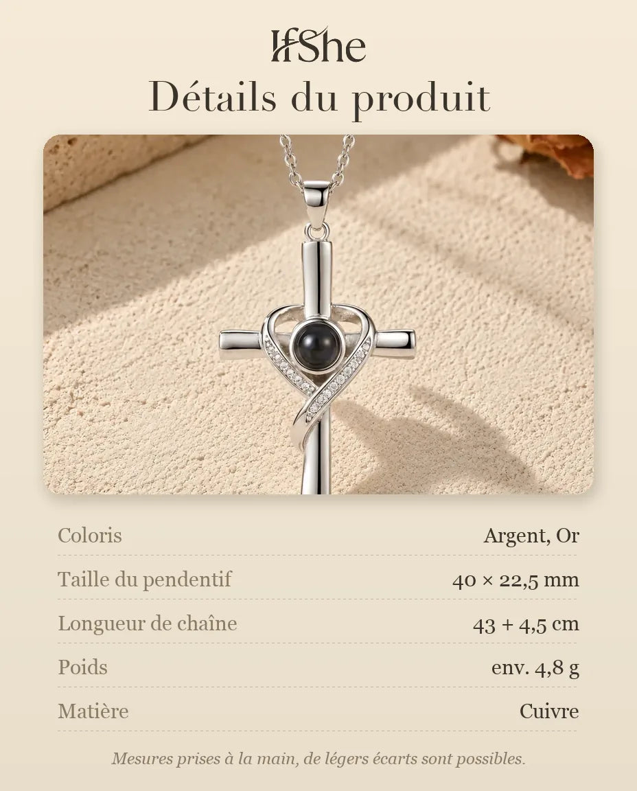 Collier Photo Projection - dimensions et matière
