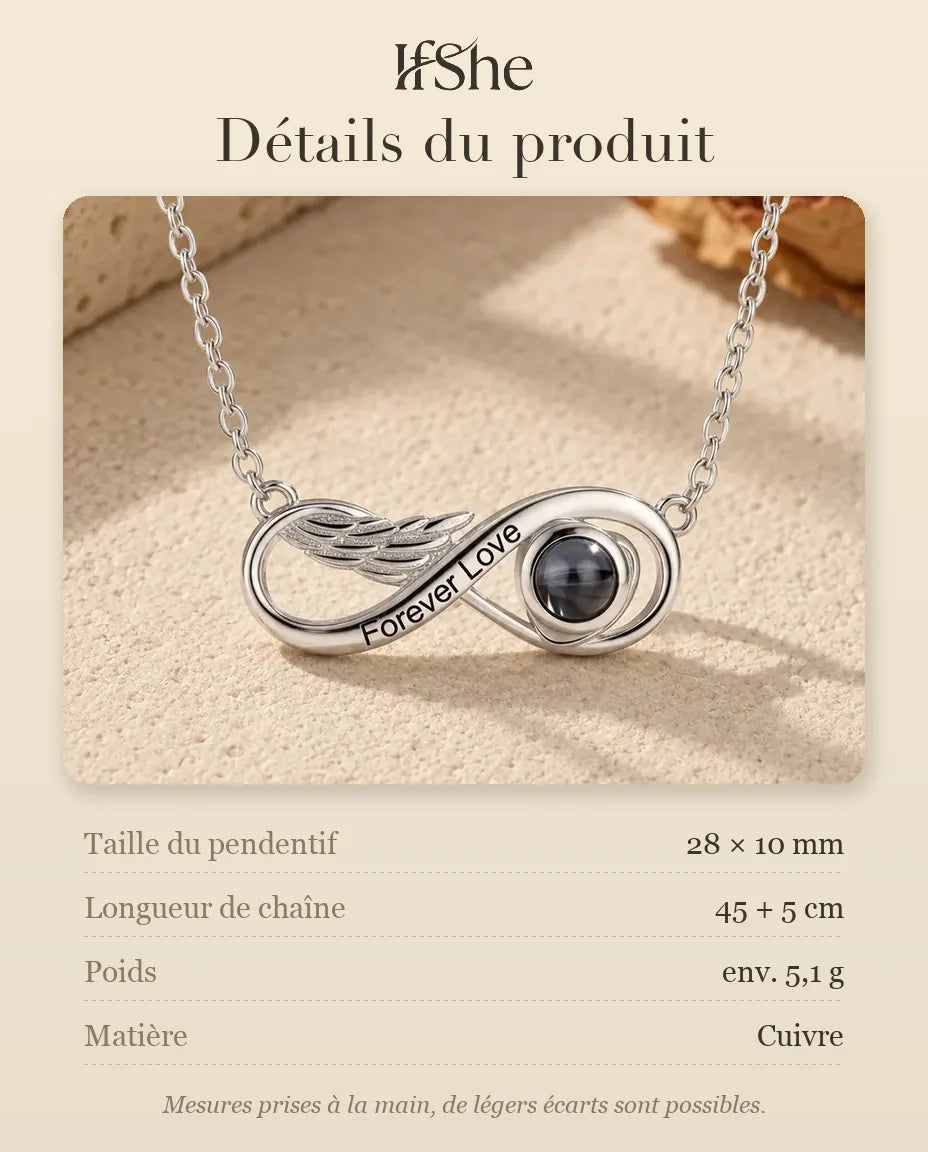 Collier Photo - dimensions et matière
