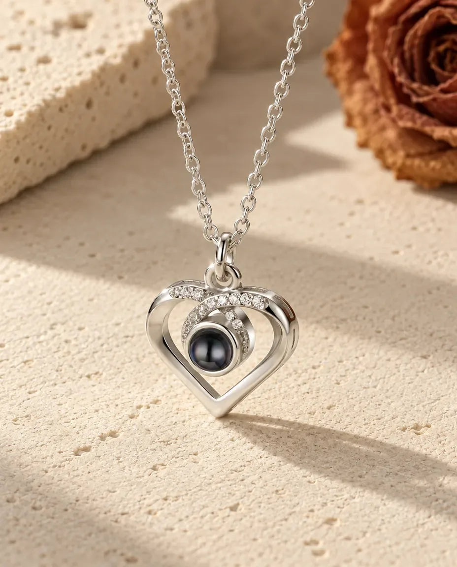 Collier Photo - vue de face en argent