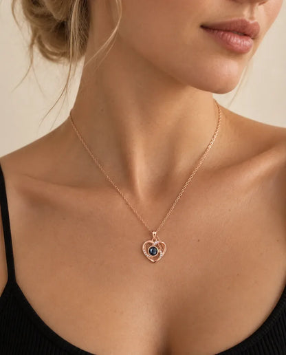 Collier avec Photo - porté par un mannequin