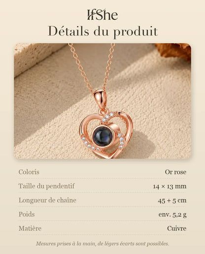 Collier avec Photo - dimensions et matière