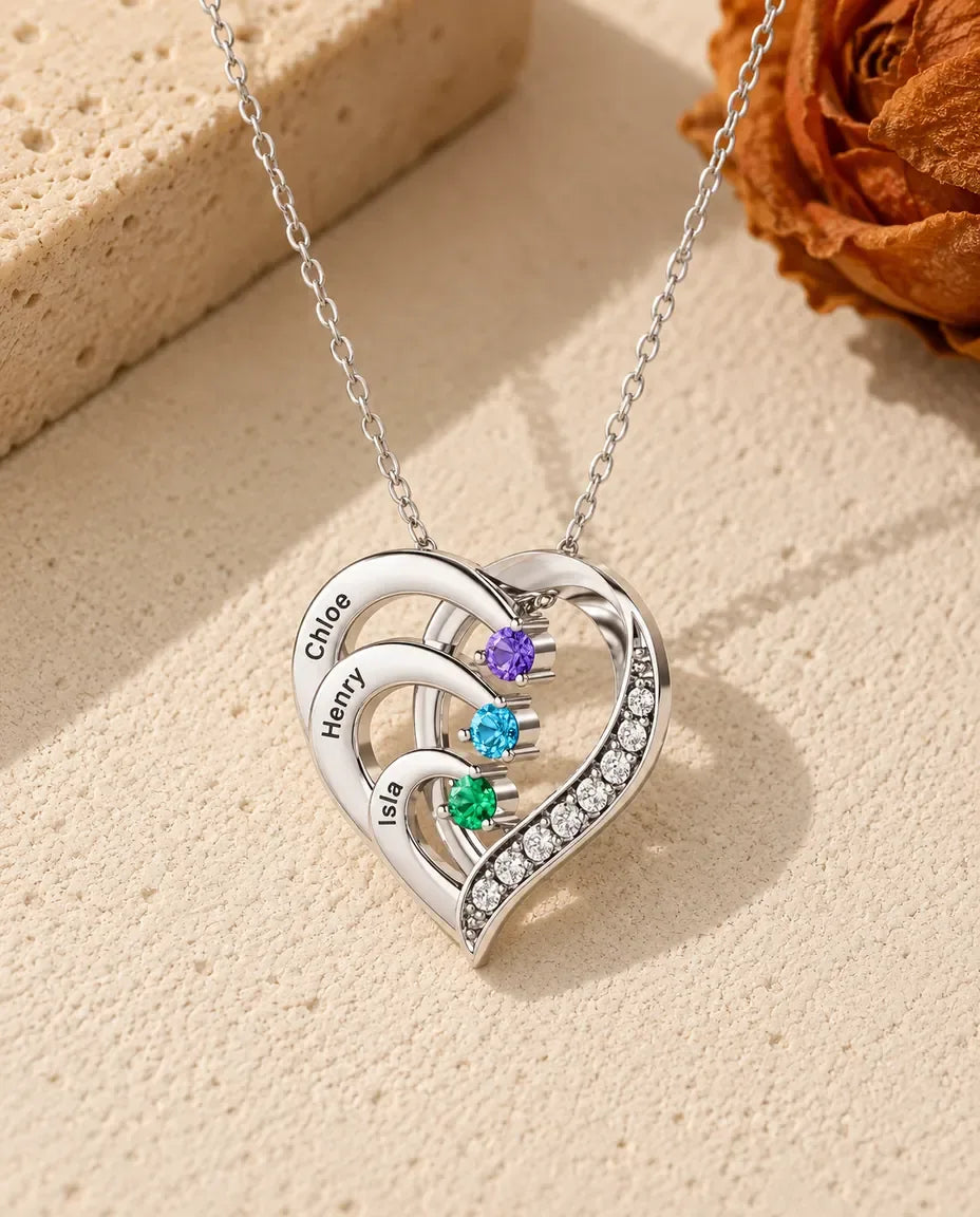 Collier Pierre de Naissance - vue de face en argent