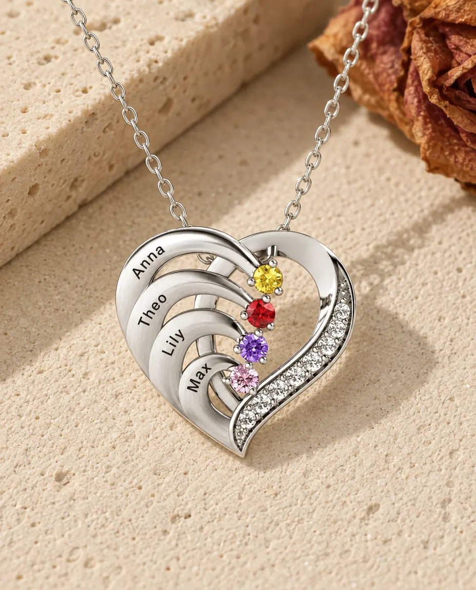 Collier Pierre de Naissance - vue de face en argent