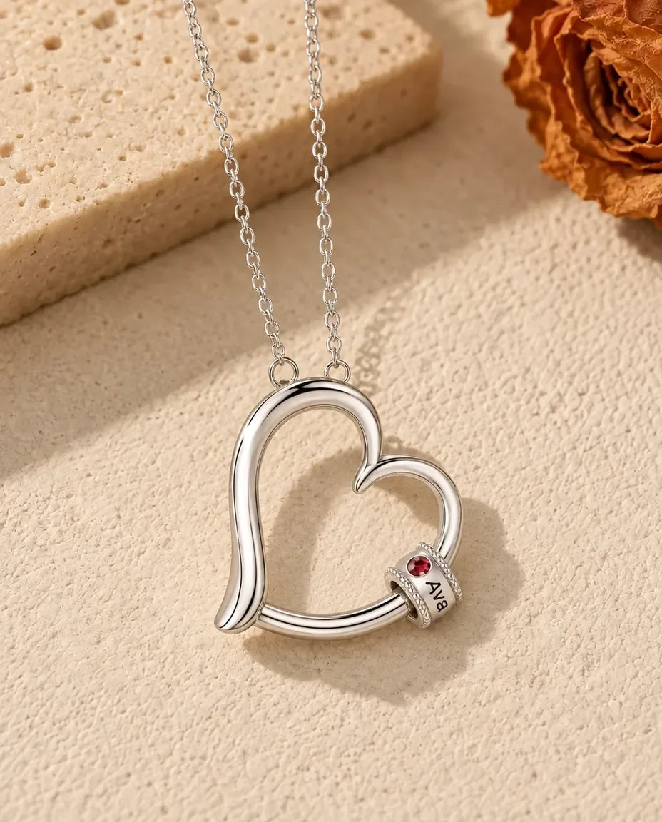 Collier Pierre de Naissance - version à 1 prénom et pierre de naissance