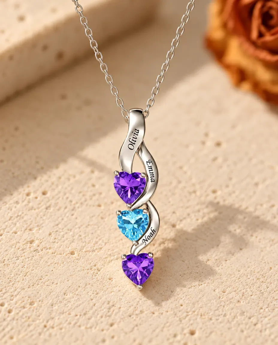Collier Pierre de Naissance - vue de face en argent