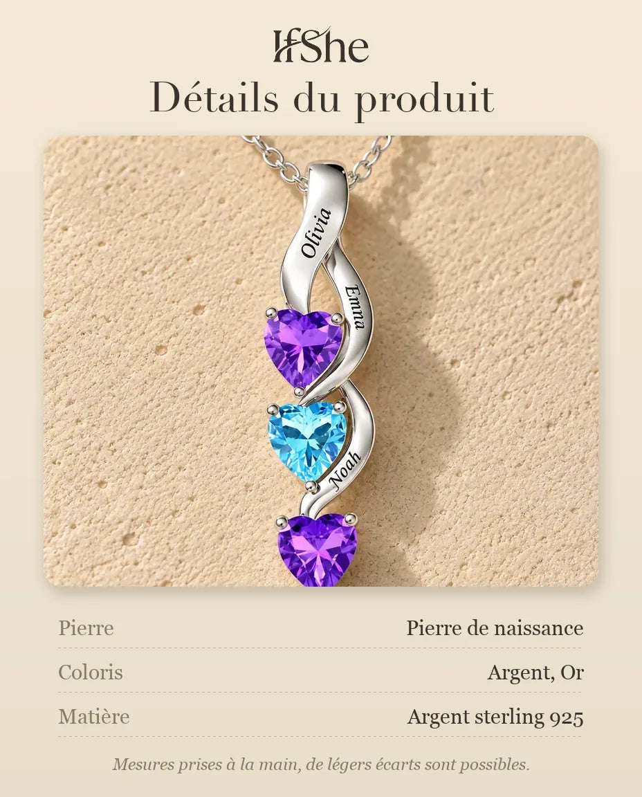 Collier Pierre de Naissance - dimensions et matière