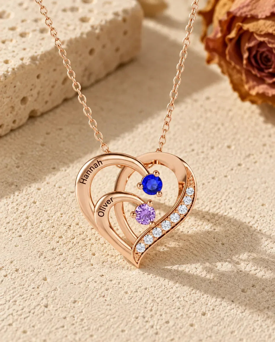 Collier Pierre de Naissance - finition or rose