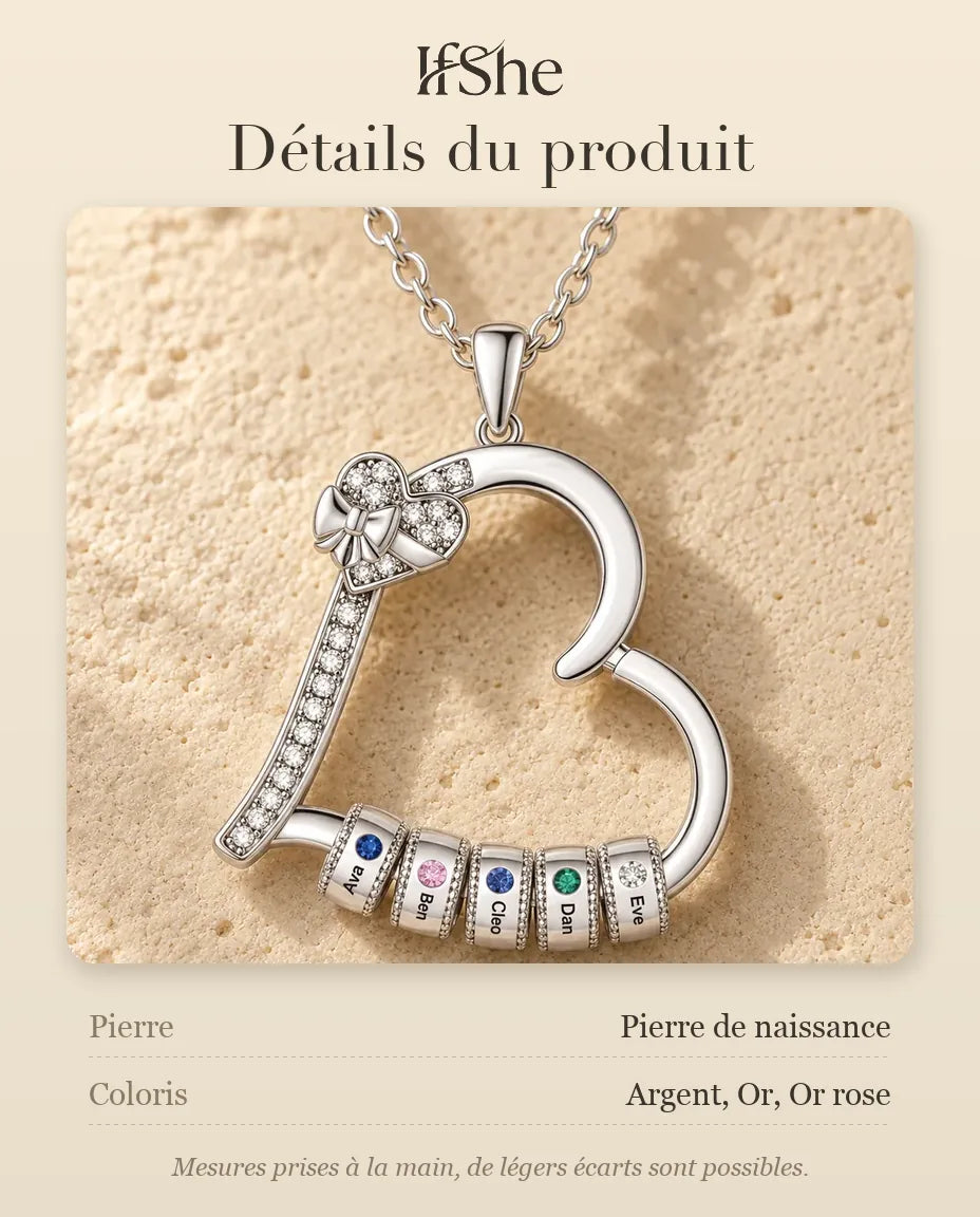 Collier Pierre de Naissance Famille - dimensions et matière