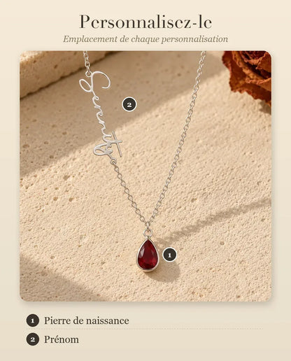 Collier Pierre de Naissance avec Prénom - guide de personnalisation : prénoms et pierres de naissance