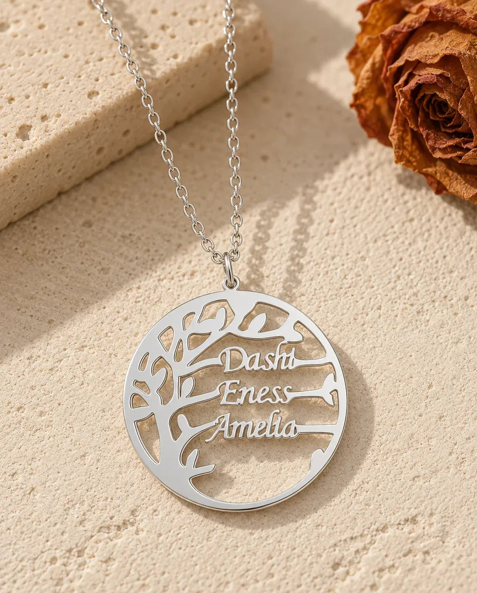 Collier Prénom - vue de face en argent