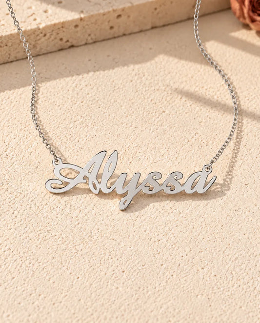 Collier Prénom Personnalisé en Argent Sterling 925 - vue de face en argent