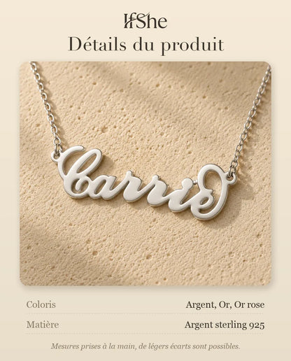 Collier Prénom - dimensions et matière
