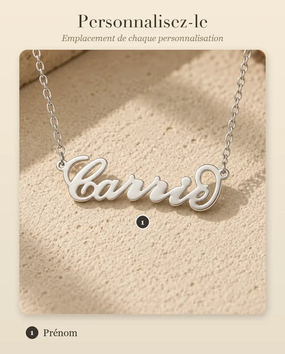 Collier Prénom - guide de personnalisation : emplacement de chaque prénom