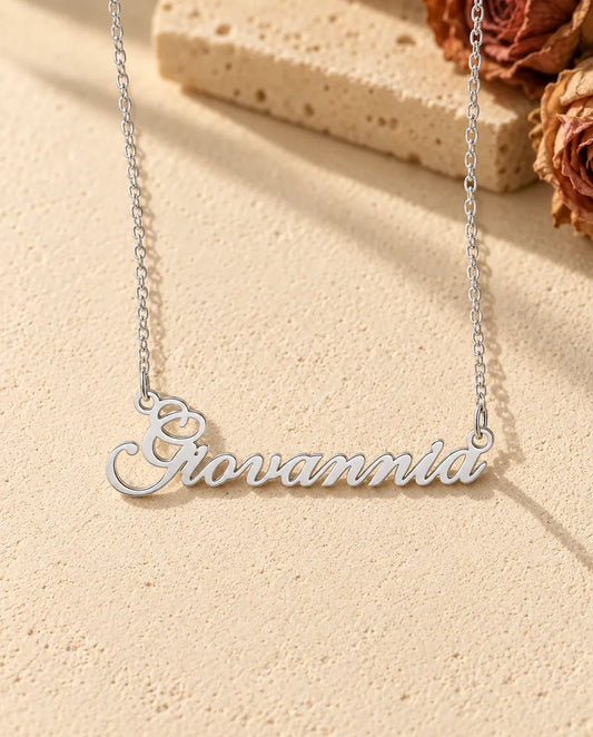 Collier Prénom Personnalisé en Argent Sterling 925 - vue de face en argent