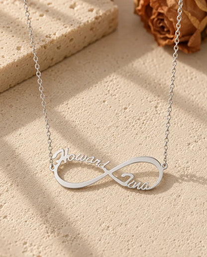 Collier Prénom Infini - vue de face en argent