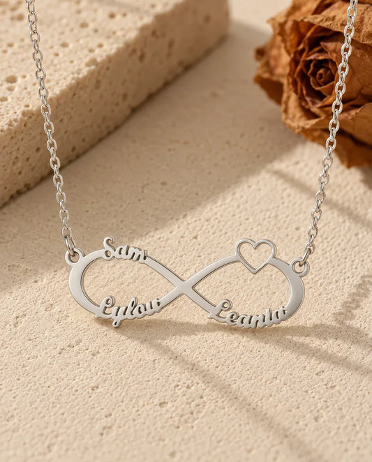 Collier Prénom Infini - vue de face en argent