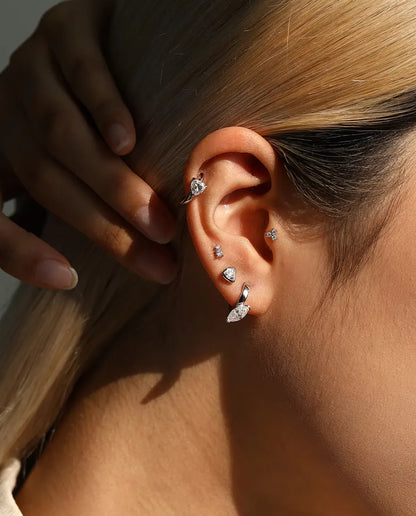 Créoles Moissanite Cœur - 2 x 0,50 ct couleur D, créoles de 12 mm en argent sterling 925, 2,30 g la paire