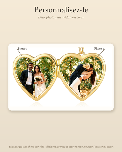 Guide de personnalisation du medaillon avec deux photos